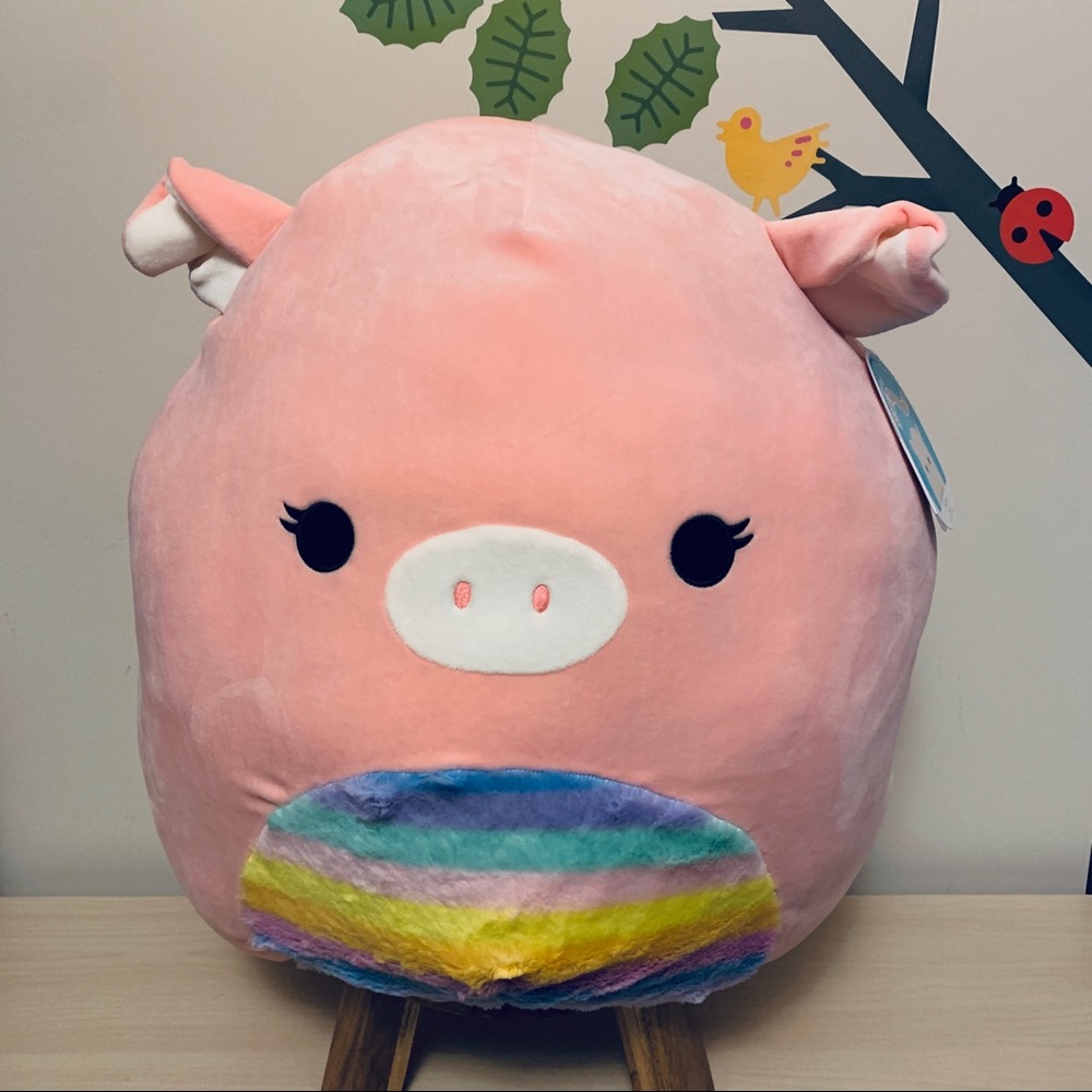 Squishmallow Hettie Pig 🐷, Easter Spring 🌸, Furry Rainbow 🌈, 20” New